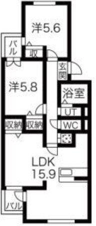 パークグレイスA棟の物件間取画像